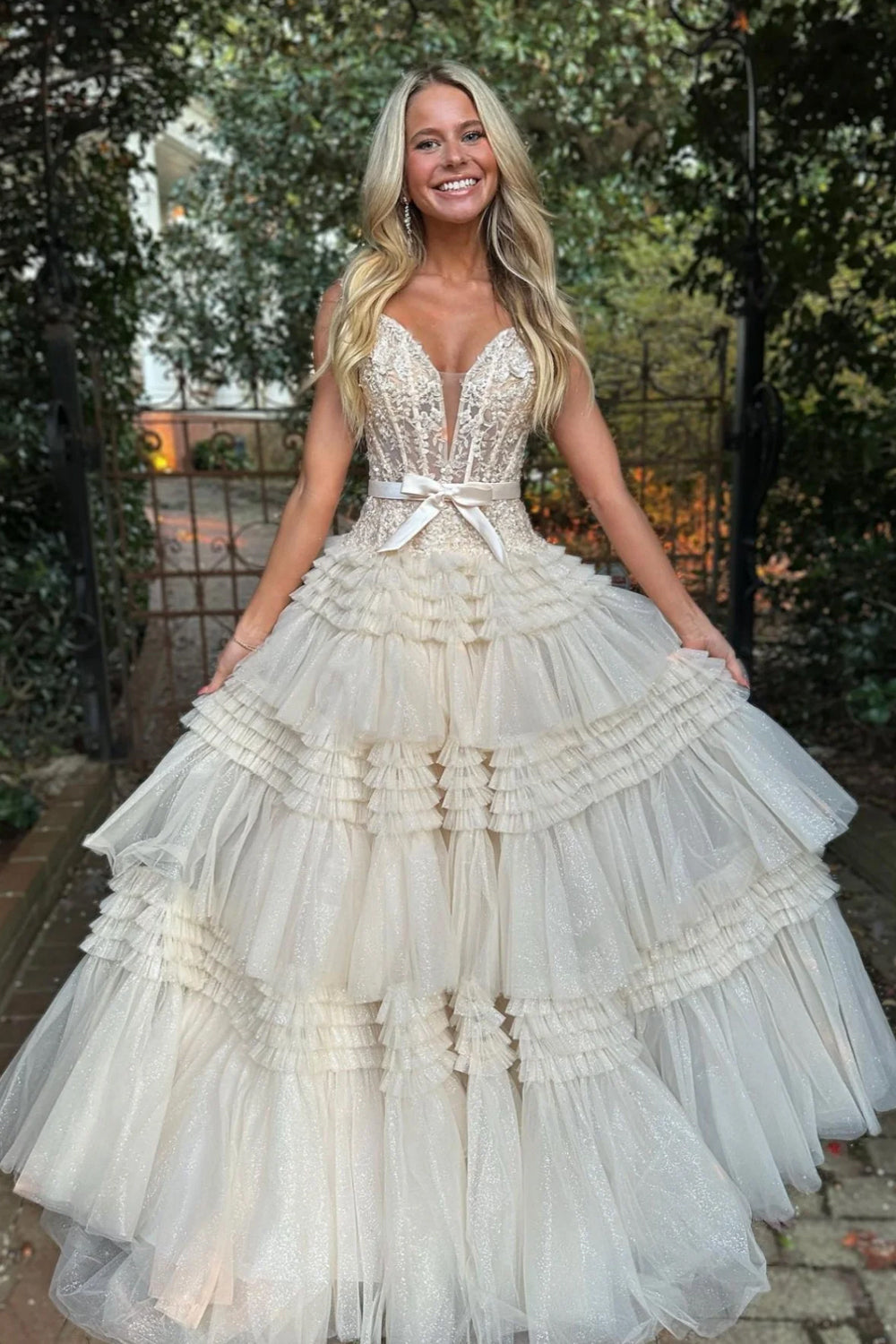 A Line Off the Shoulder Light Pink Long Prom Dress with Ruffles
