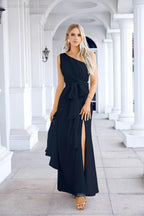 Ladies Chiffon One Shoulder Bridesmaid Evening Dress Wedding Party Evening Dress 28133