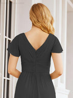 Baoleely Formal Prom Gowns for Mother of The Bride Cap Sleeves Bridesmaid Dress 28047