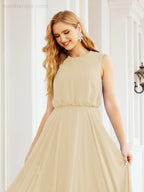Numbersea Sleeveless Long Bridesmaid Dress A line Formal Evening Prom Gown 28025