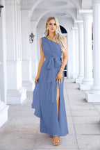Ladies Chiffon One Shoulder Bridesmaid Evening Dress Wedding Party Evening Dress 28133