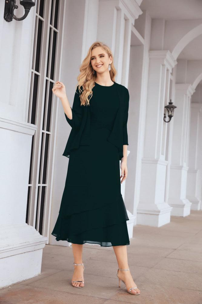Sunnderly Two-Piece A-line Mother of The Bride Dress Formal Party Gown Dress SY28072