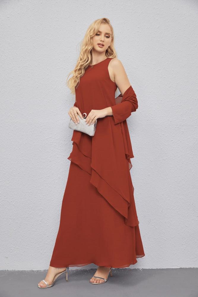 Mother of Bride Dresses with Open Front Lightweight Cardigan Formal Prom Gown  28081