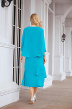 Sunnderly Two-Piece A-line Mother of The Bride Dress Formal Party Gown Dress SY28072