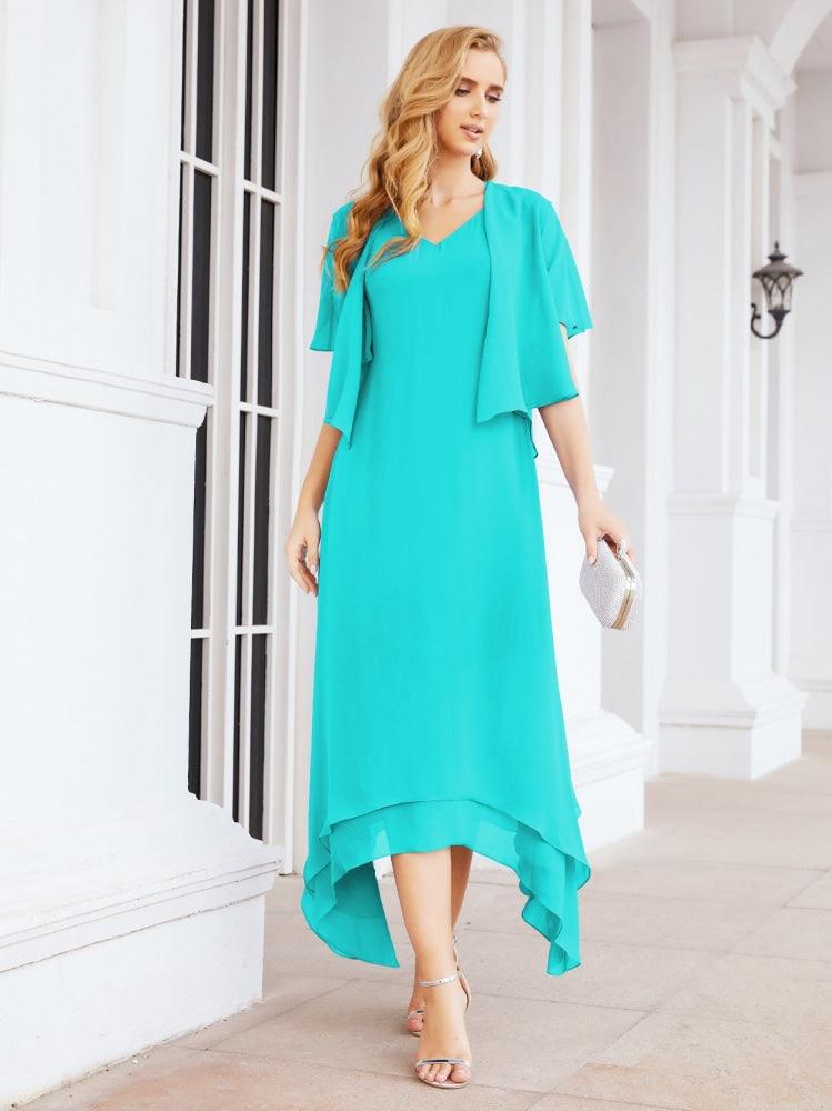 Sunnderly Two-Piece A-line Mother of The Bride Dress Formal Party Gown Dress SY28073
