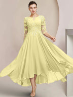 A-Line/Princess Scoop Tea-Length Mother of the Bride Dresses