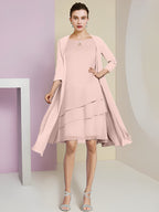 A-Line/Princess Jewel Neck Knee-Length Mother of the Bride Dresses