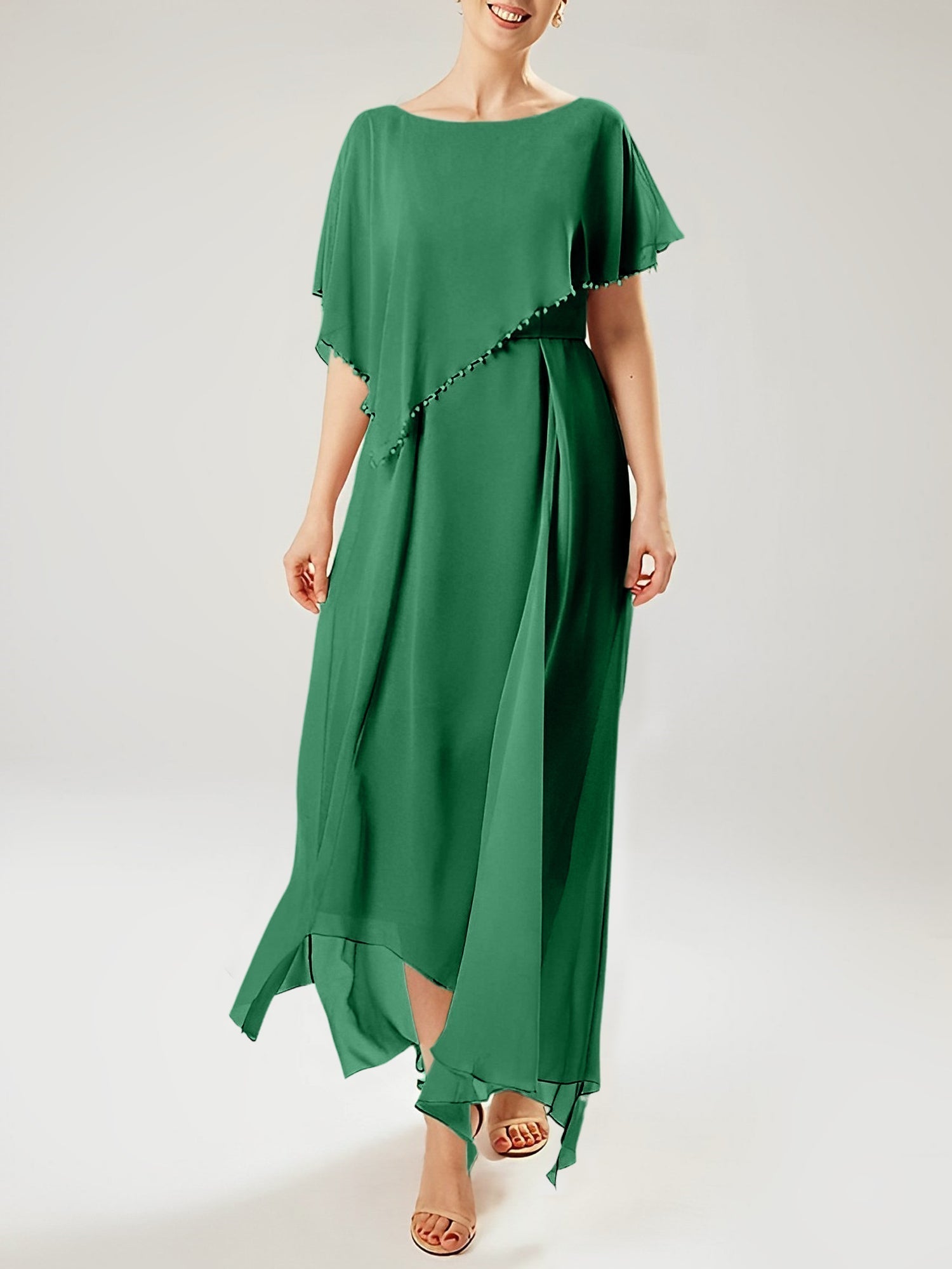 Sheath/Column Scoop Short Sleeves Mother of the Bride Dresses with Tassel