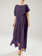 Sheath/Column Scoop Short Sleeves Mother of the Bride Dresses with Tassel