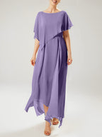 Sheath/Column Scoop Short Sleeves Mother of the Bride Dresses with Tassel