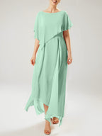 Sheath/Column Scoop Short Sleeves Mother of the Bride Dresses with Tassel