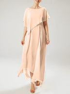 Sheath/Column Scoop Short Sleeves Mother of the Bride Dresses with Tassel