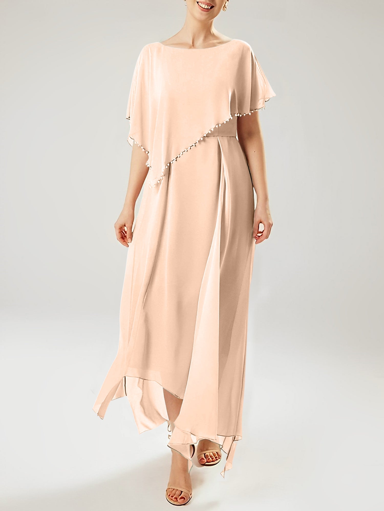 Sheath/Column Scoop Short Sleeves Mother of the Bride Dresses with Tassel