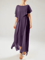Sheath/Column Scoop Short Sleeves Mother of the Bride Dresses with Tassel