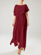 Sheath/Column Scoop Short Sleeves Mother of the Bride Dresses with Tassel