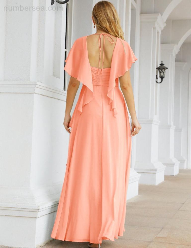 Numbersea Bridesmaid Dresses Backless Formal Prom Gowns for Evening Party Mother of The Bride Dress 28040