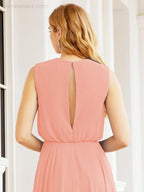 Numbersea Sleeveless Long Bridesmaid Dress A line Formal Evening Prom Gown 28025