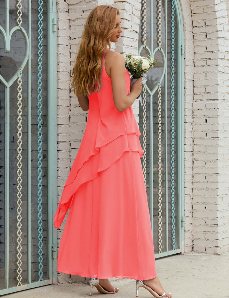 Chiffon Long Plus Size Mother of Bride Dresses Formal Bridesmaid Prom Gown SY28019