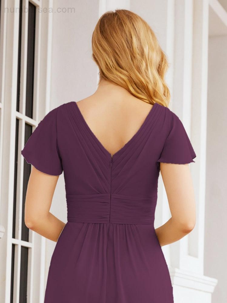 Baoleely Formal Prom Gowns for Mother of The Bride Cap Sleeves Bridesmaid Dress 28047