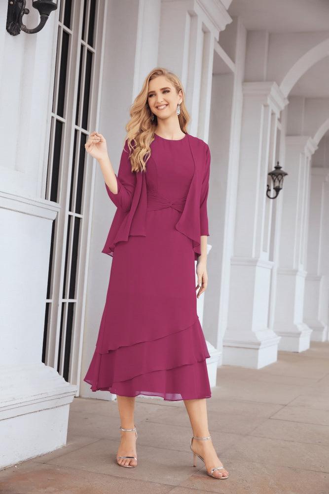 Sunnderly Two-Piece A-line Mother of The Bride Dress Formal Party Gown Dress SY28072