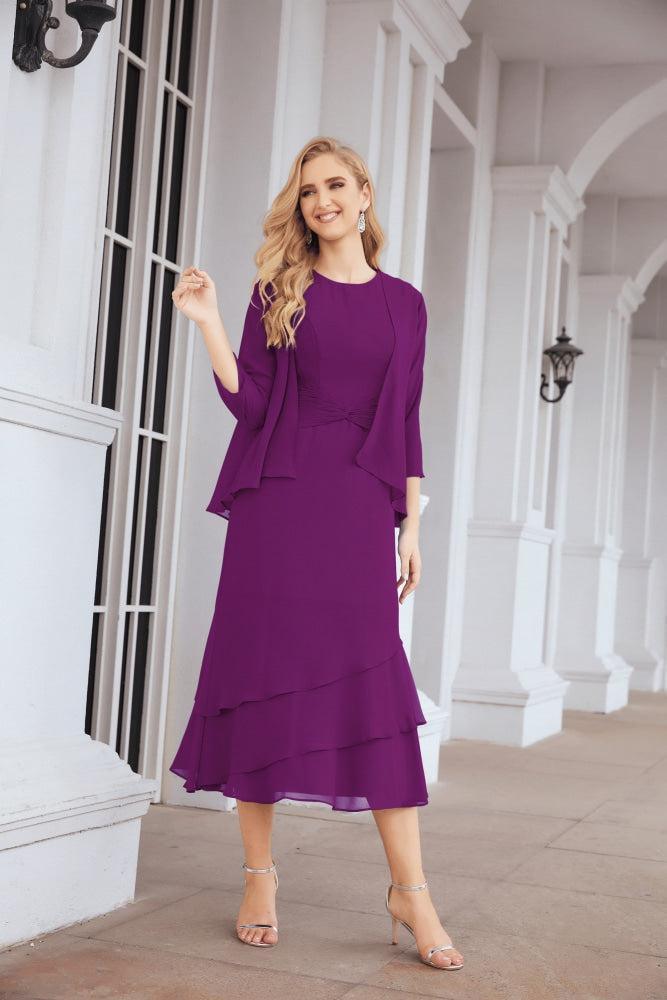 Sunnderly Two-Piece A-line Mother of The Bride Dress Formal Party Gown Dress SY28072