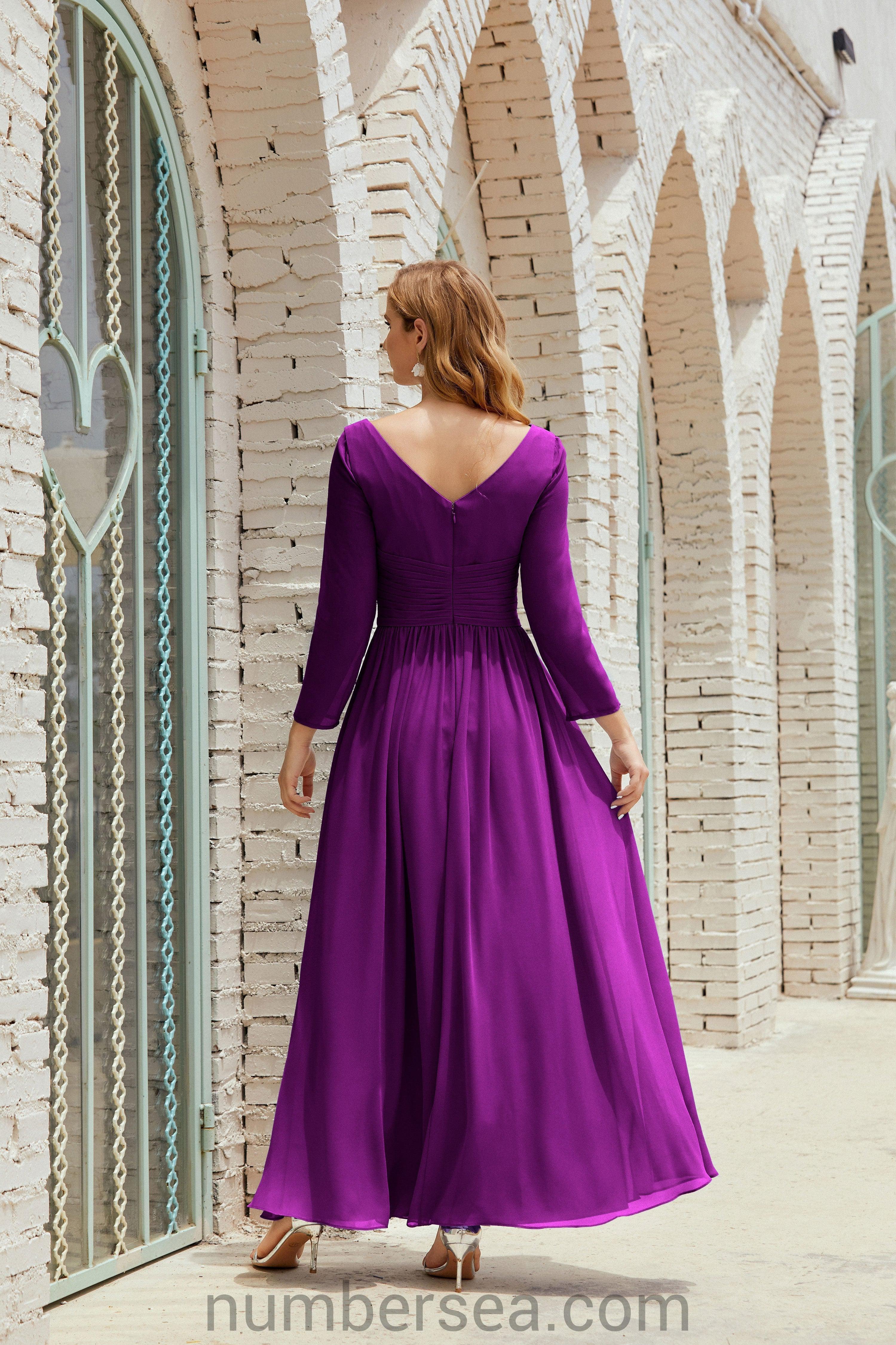 Numbersea Bridesmaid Dress Chiffon Formal Party Dress Evening Dress 28016