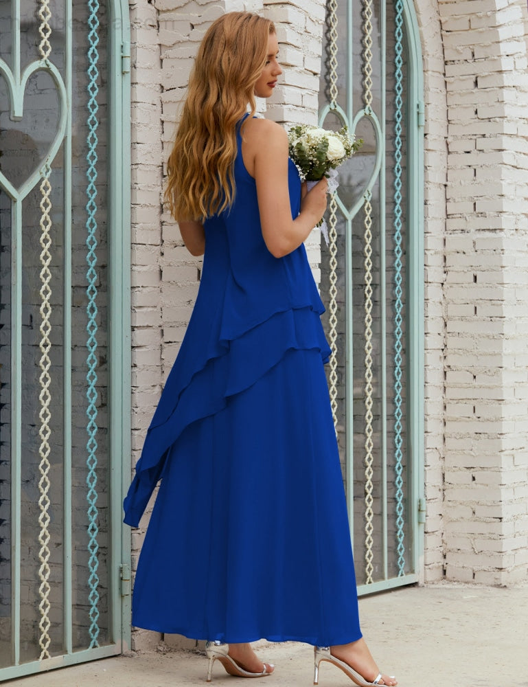 Chiffon Long Plus Size Mother of Bride Dresses Formal Bridesmaid Prom Gown SY28019