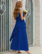 Chiffon Long Plus Size Mother of Bride Dresses Formal Bridesmaid Prom Gown SY28019
