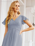 Baoleely Formal Prom Gowns for Mother of The Bride Cap Sleeves Bridesmaid Dress 28047
