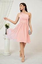 Baoleely Women Chiffon Short One Shoulder Bridesmaid Dress Formal Dresses for Party Homecoming 2804