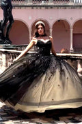 Sparkly Tulle Spaghetti Straps Quinceanera Dress with Appliques