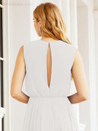 Numbersea Sleeveless Long Bridesmaid Dress A line Formal Evening Prom Gown 28025