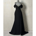 Sheath/columnoff-shoulder Straps Beaded Pleats Formal Evening Dress