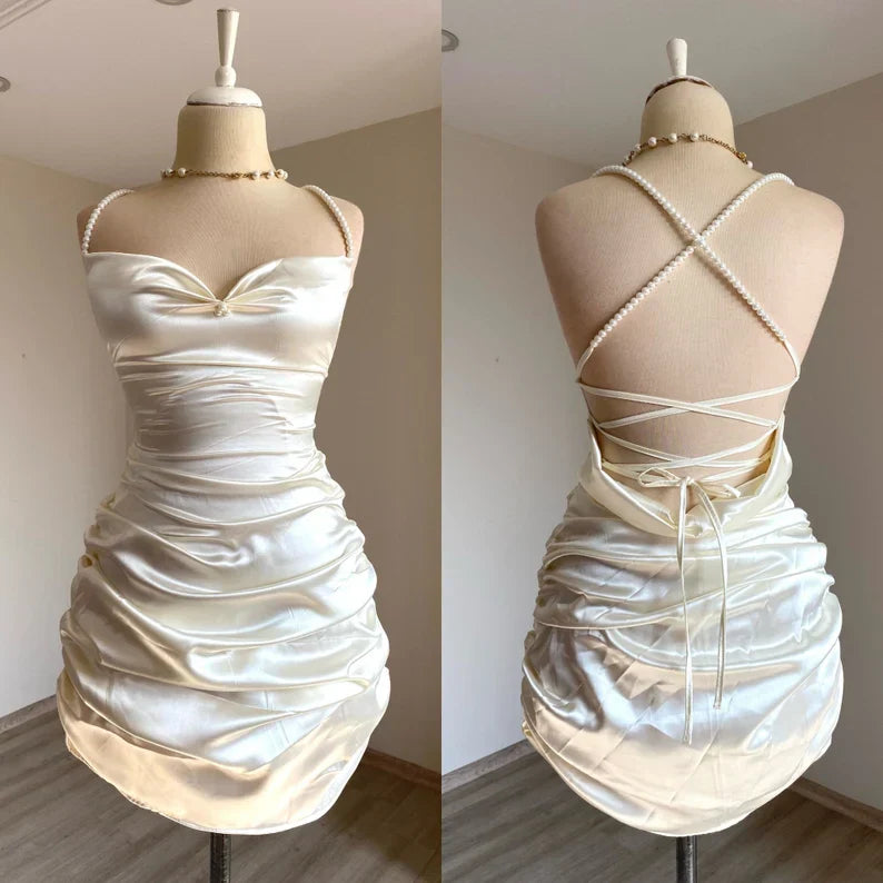 Women's Satin Dresses After Party Bridesmaid Dresses Prom Dress