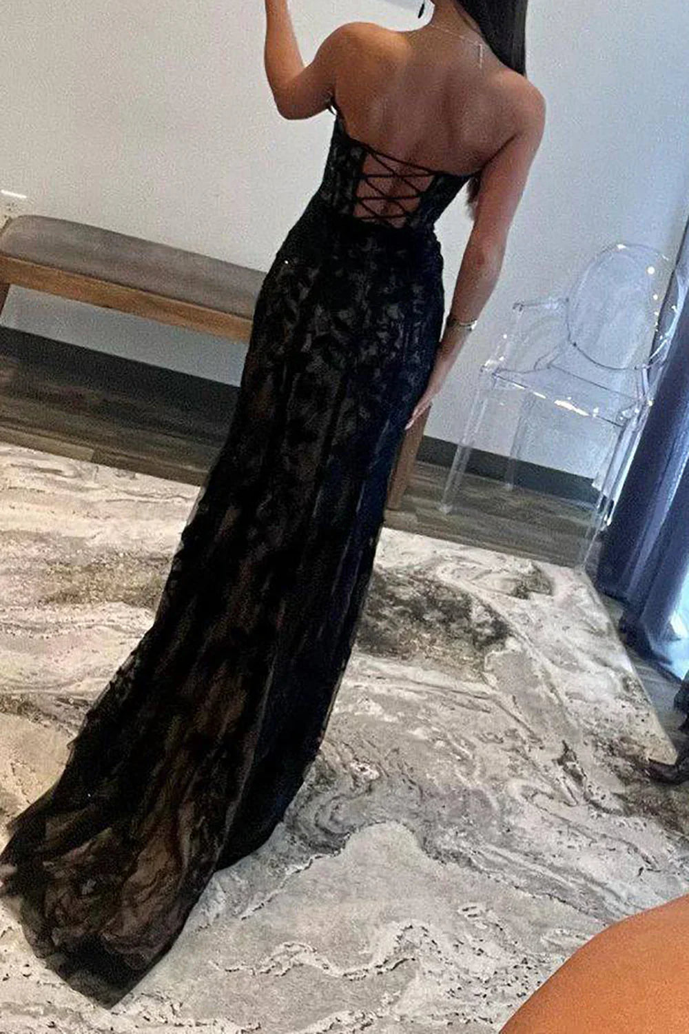 Mermaid Sweetheart  Corset Prom Dress with Appliques