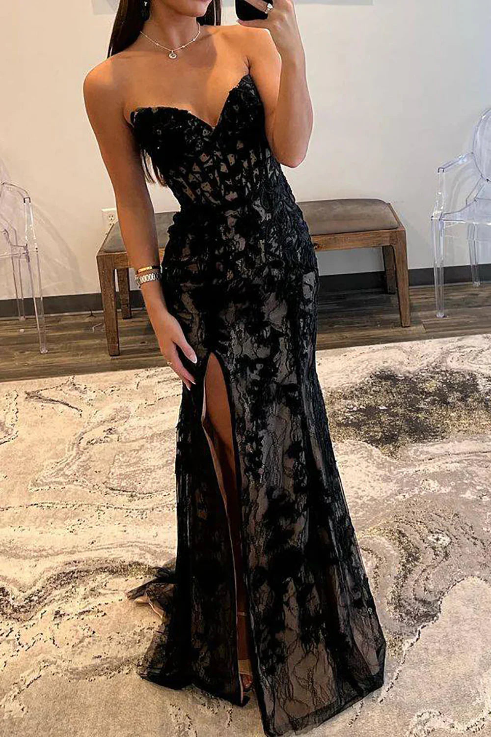 Mermaid Sweetheart  Corset Prom Dress with Appliques