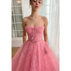 Glamorous & Dramatic Off-Shoulder Sleeveless A-line Allover Applique Formal Prom Dress