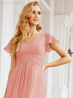 Baoleely Formal Prom Gowns for Mother of The Bride Cap Sleeves Bridesmaid Dress 28047