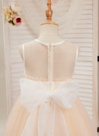 A-line Organza Tulle Floor-length Pink Dress (010226975)