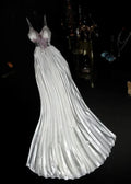 Romantic Unique  A Line Vintage Spaghetti Straps Long Prom Party Dresses
