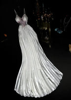 Romantic Unique  A Line Vintage Spaghetti Straps Long Prom Party Dresses