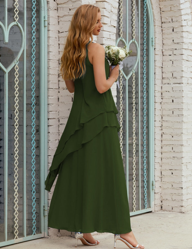 Chiffon Long Plus Size Mother of Bride Dresses Formal Bridesmaid Prom Gown SY28019