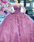 Luxurious Beaded Ball Gown With Flowers Quinceanera Dress Y811