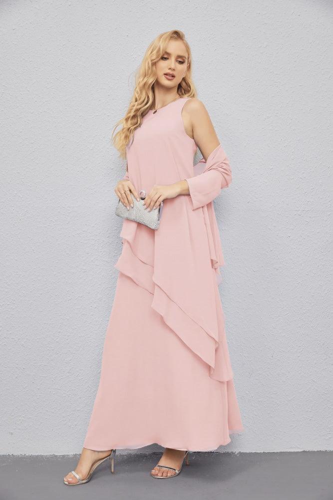 Mother of Bride Dresses with Open Front Lightweight Cardigan Formal Prom Gown  28081
