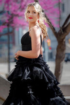 A-Line Spaghetti Straps Long Prom Dress