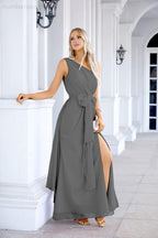 Ladies Chiffon One Shoulder Bridesmaid Evening Dress Wedding Party Evening Dress 28133