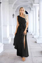 Ladies Chiffon One Shoulder Bridesmaid Evening Dress Wedding Party Evening Dress 28133