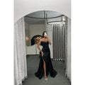 Sheath/Column Sweetheart Satin Pleats Sleeveless Prom Evening Formal Dress