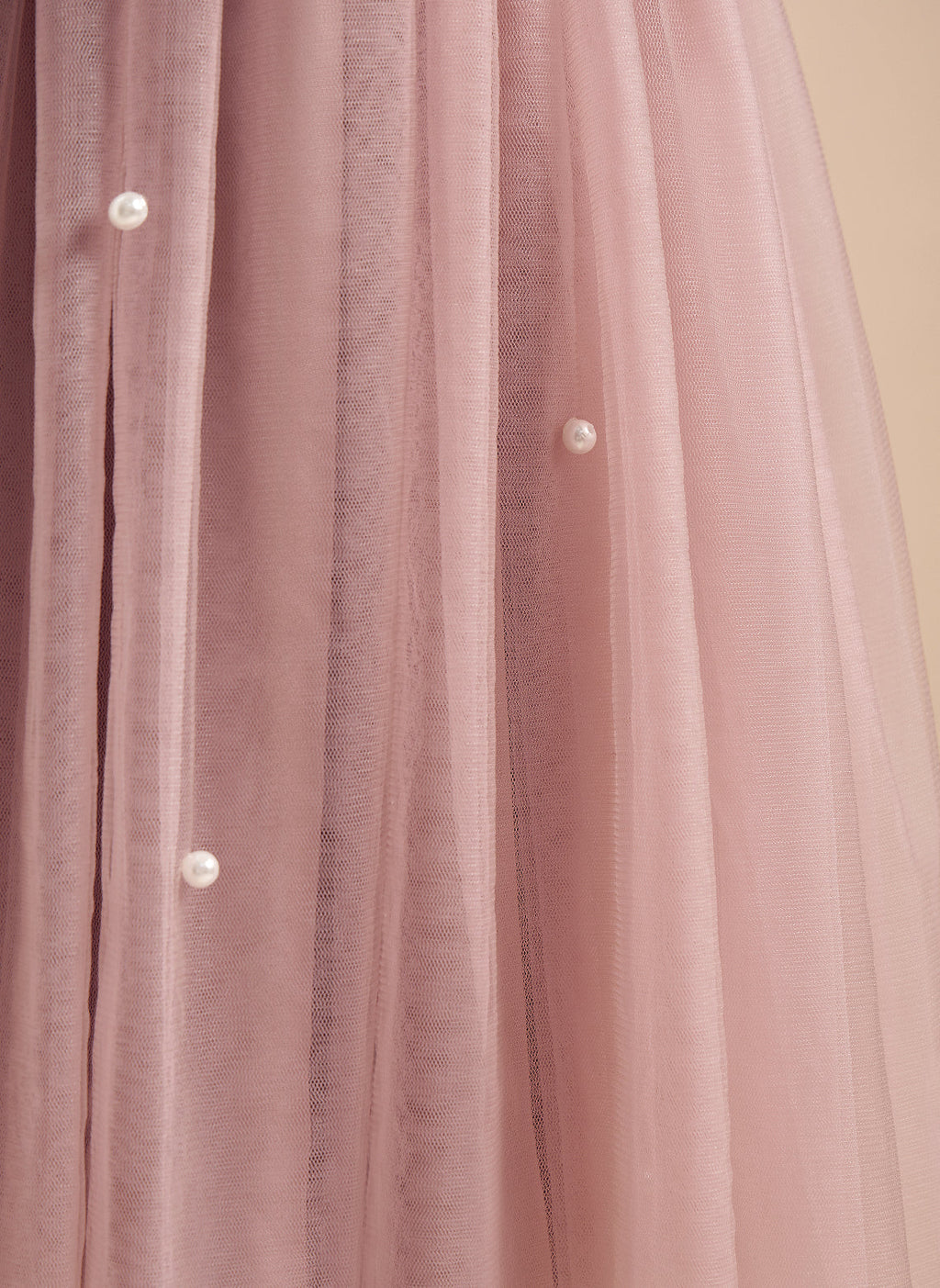 A-line Satin Tulle Knee-length Dusty Rose Dress (2003227179)