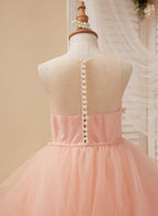 Ball-Gown/Princess Tulle Sweep Train Flower Girl Dress